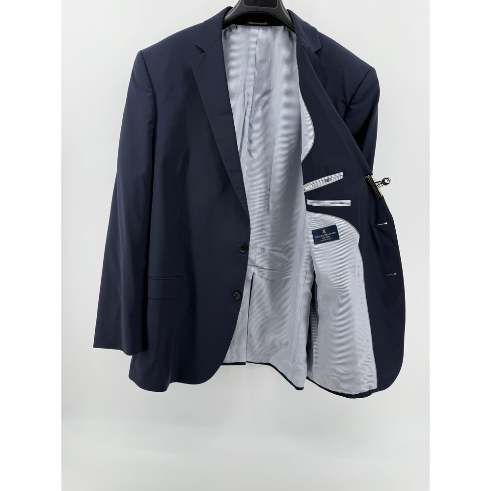 Brooks Brothers Explorer Suit Navy Blue Madison Fit 46L W40 L32 Wool Blend